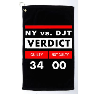 New York Versus Donald Trump Guilty 34 Counts Platinum Collection Golf Towel