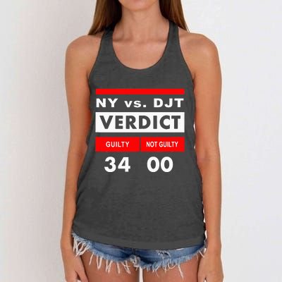 New York Versus Donald Trump Guilty 34 Counts Women's Knotted Racerback Tank