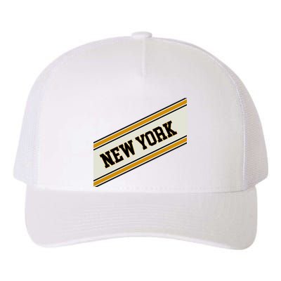 New York Varsity Logo Yupoong Adult 5-Panel Trucker Hat