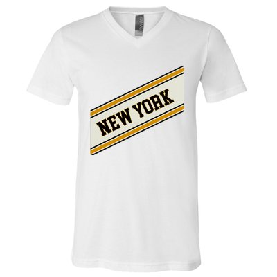 New York Varsity Logo V-Neck T-Shirt