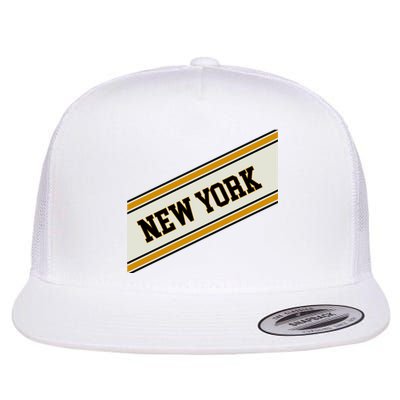 New York Varsity Logo Flat Bill Trucker Hat