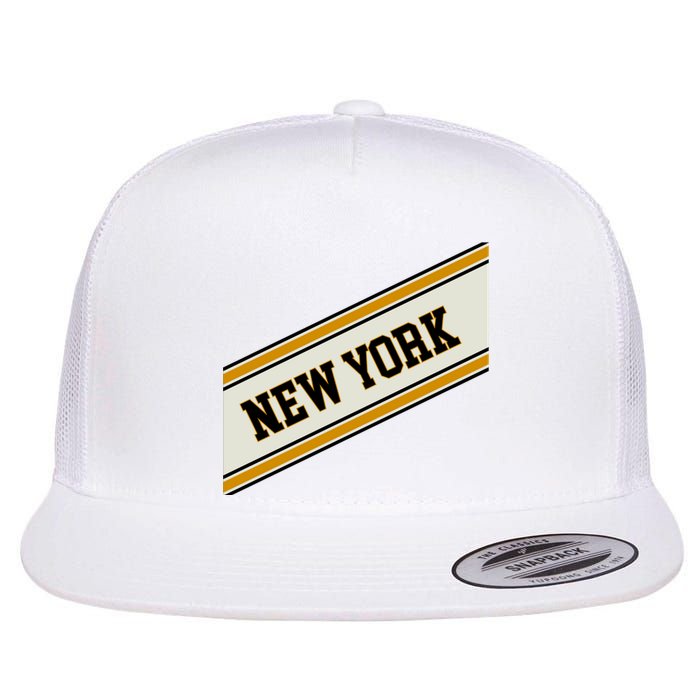 New York Varsity Logo Flat Bill Trucker Hat