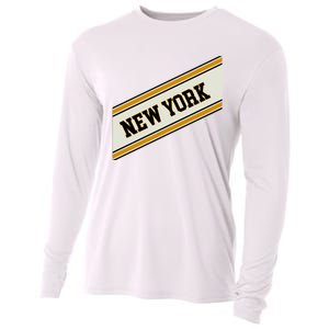 New York Varsity Logo Cooling Performance Long Sleeve Crew