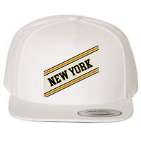 New York Varsity Logo Wool Snapback Cap