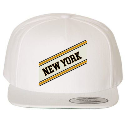 New York Varsity Logo Wool Snapback Cap