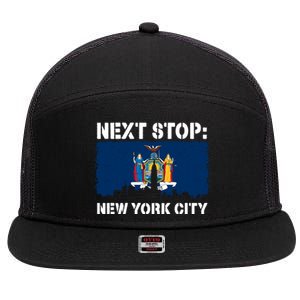 New York Vacation Trip Next Stop Nyc Usa Vacay Vibes Great Gift 7 Panel Mesh Trucker Snapback Hat