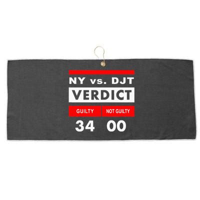 New York Versus Donald Trump Guilty 34 Counts Large Microfiber Waffle Golf Towel