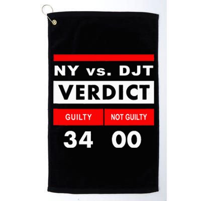 New York Versus Donald Trump Guilty 34 Counts Platinum Collection Golf Towel