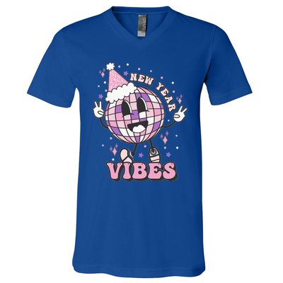 New Year Vibes The Pink New Years Ball Drops At 12:00 Am Gift V-Neck T-Shirt