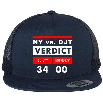 New York Versus Donald Trump Guilty 34 Counts Flat Bill Trucker Hat