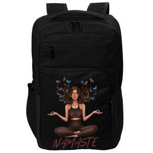 Namaste Yoga With Butterflies Gift Impact Tech Backpack