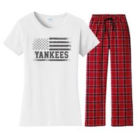 Yankees Usa Flag Women's Flannel Pajama Set