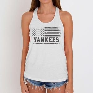 Yankees Usa Flag Women's Knotted Racerback Tank