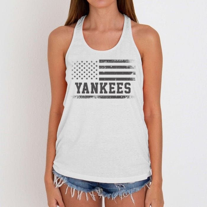 Yankees Usa Flag Women's Knotted Racerback Tank