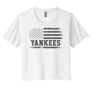 Yankees Usa Flag Women's Crop Top Tee