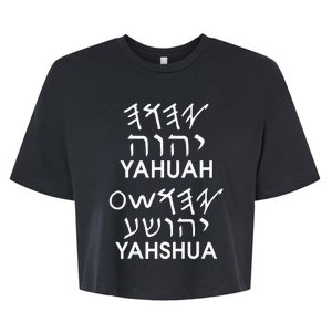 Name Yahuah Yahshua Paleo Hebrew Bella+Canvas Jersey Crop Tee