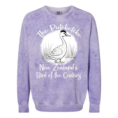 New ZealandS Bird Of The Century The Puteketeke Birder Colorblast Crewneck Sweatshirt