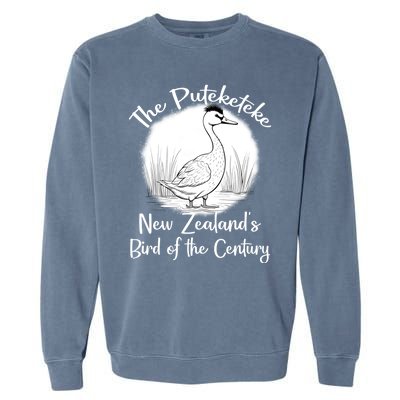 New ZealandS Bird Of The Century The Puteketeke Birder Garment-Dyed Sweatshirt