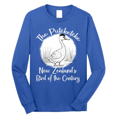 New ZealandS Bird Of The Century The Puteketeke Birder Long Sleeve Shirt