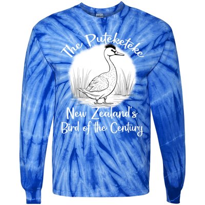 New ZealandS Bird Of The Century The Puteketeke Birder Tie-Dye Long Sleeve Shirt