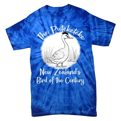 New ZealandS Bird Of The Century The Puteketeke Birder Tie-Dye T-Shirt