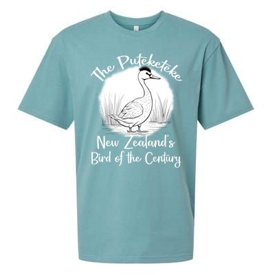 New ZealandS Bird Of The Century The Puteketeke Birder Sueded Cloud Jersey T-Shirt