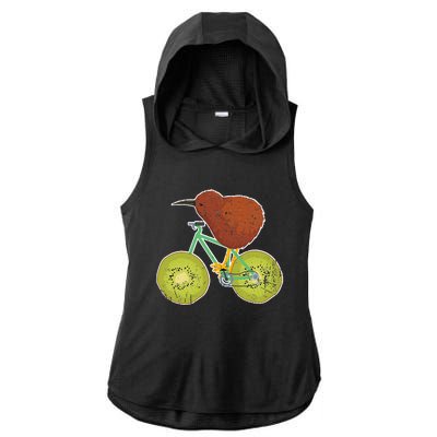 New Zealand Bicycle For Kiwi Fruit Lovers Ladies PosiCharge Tri-Blend Wicking Draft Hoodie Tank