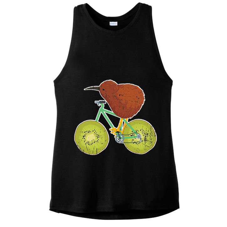 New Zealand Bicycle For Kiwi Fruit Lovers Ladies PosiCharge Tri-Blend Wicking Tank
