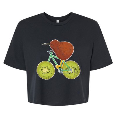 New Zealand Bicycle For Kiwi Fruit Lovers Bella+Canvas Jersey Crop Tee