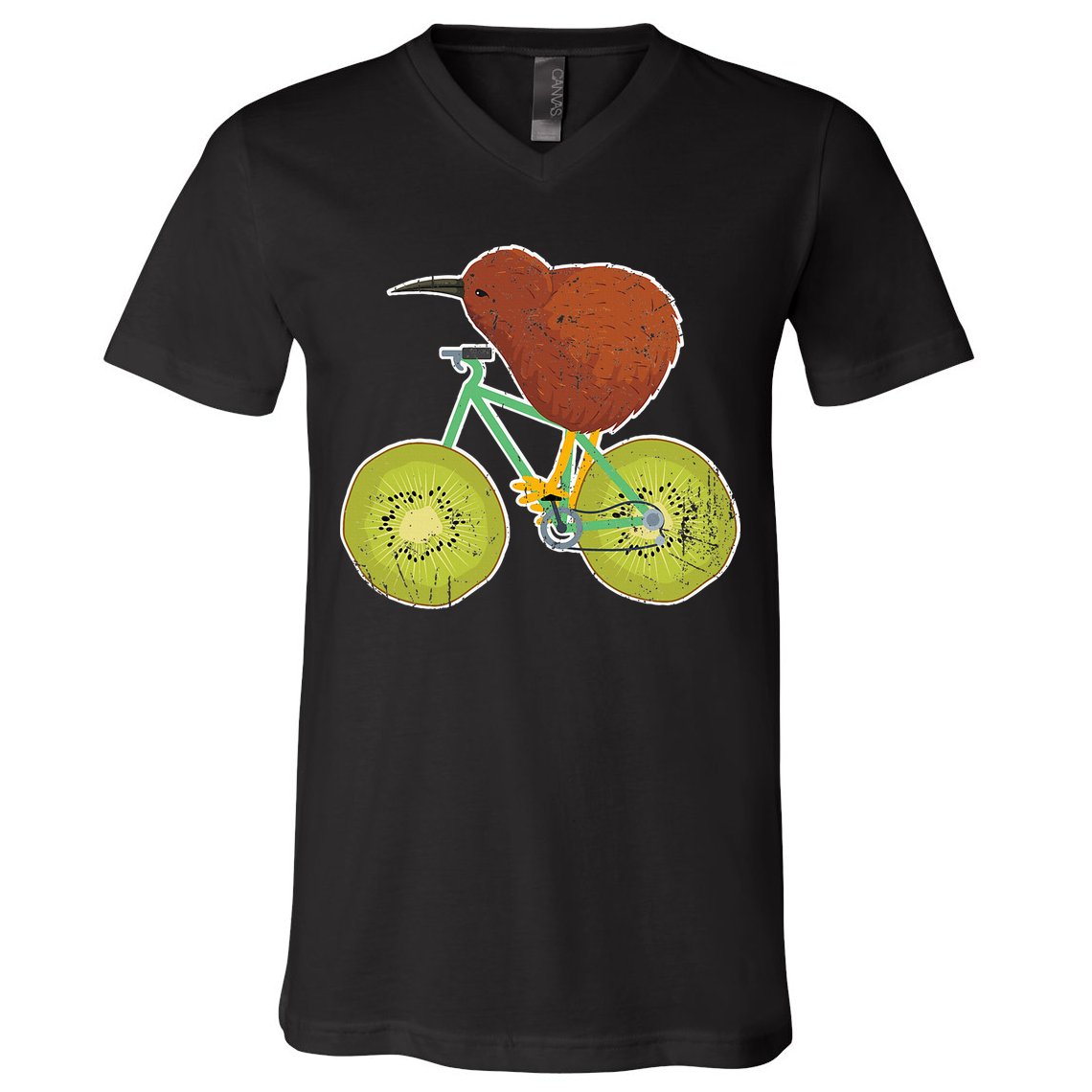 New Zealand Bicycle For Kiwi Fruit Lovers V-Neck T-Shirt