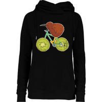 New Zealand Bicycle For Kiwi Fruit Lovers Womens Funnel Neck Pullover Hood