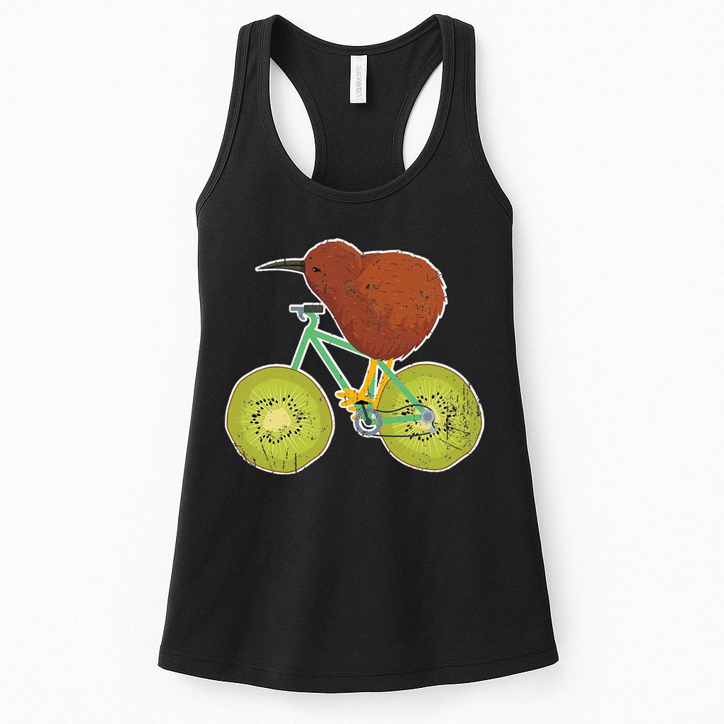 New Zealand Bicycle For Kiwi Fruit Lovers Womens Tank Top