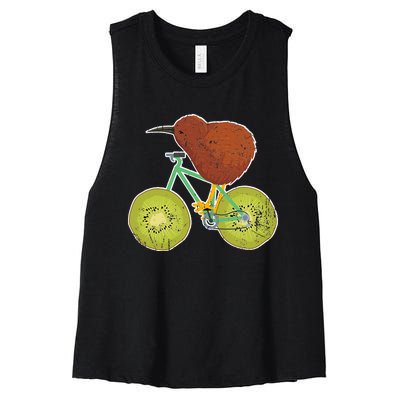 New Zealand Bicycle For Kiwi Fruit Lovers Women's Racerback Cropped Tank