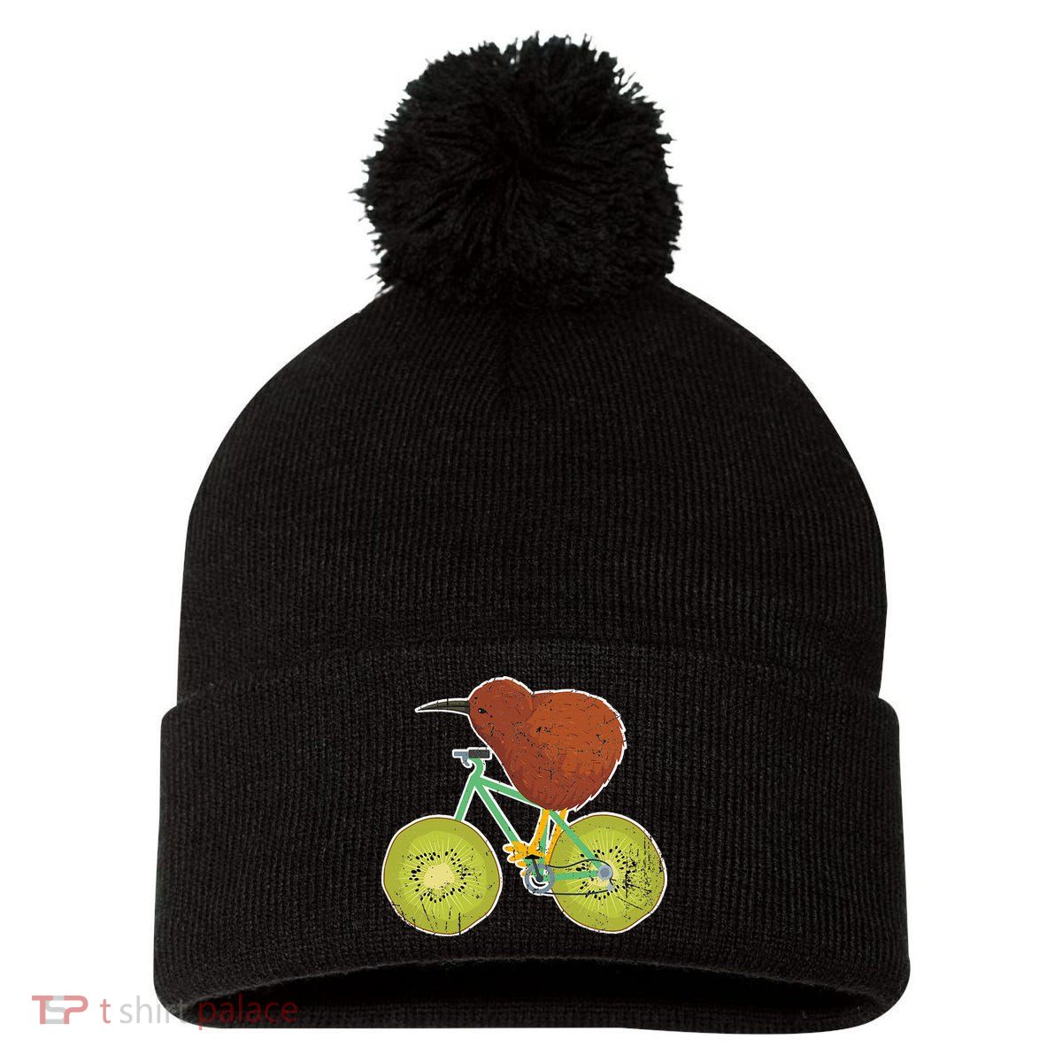 New Zealand Bicycle For Kiwi Fruit Lovers Pom Pom 12in Knit Beanie