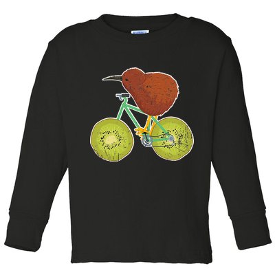 New Zealand Bicycle For Kiwi Fruit Lovers Toddler Long Sleeve Shirt