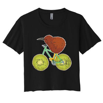 New Zealand Bicycle For Kiwi Fruit Lovers Women's Crop Top Tee