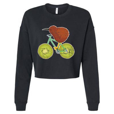 New Zealand Bicycle For Kiwi Fruit Lovers Cropped Pullover Crew