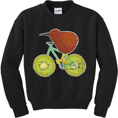New Zealand Bicycle For Kiwi Fruit Lovers Kids Sweatshirt