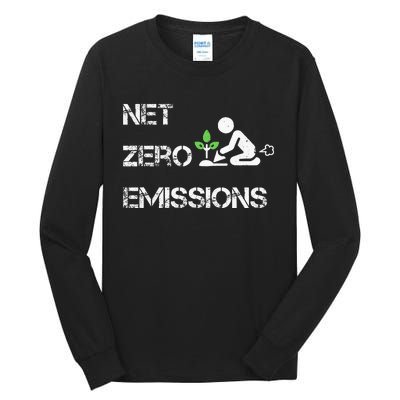 Net Zero Co2 Emissions Climate Change Carbon Neutral 2050 Tall Long Sleeve T-Shirt