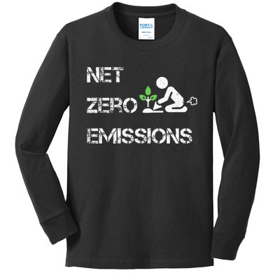 Net Zero Co2 Emissions Climate Change Carbon Neutral 2050 Kids Long Sleeve Shirt