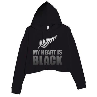 New Zealand Designed Rugby For Rugby Dads Crop Fleece Hoodie