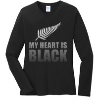 New Zealand Designed Rugby For Rugby Dads Ladies Long Sleeve Shirt