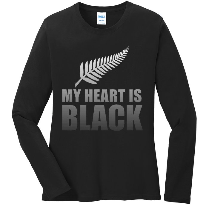 New Zealand Designed Rugby For Rugby Dads Ladies Long Sleeve Shirt