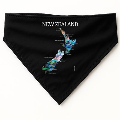 New Zealand Detailed Map USA-Made Doggie Bandana