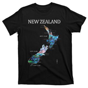 New Zealand Detailed Map T-Shirt