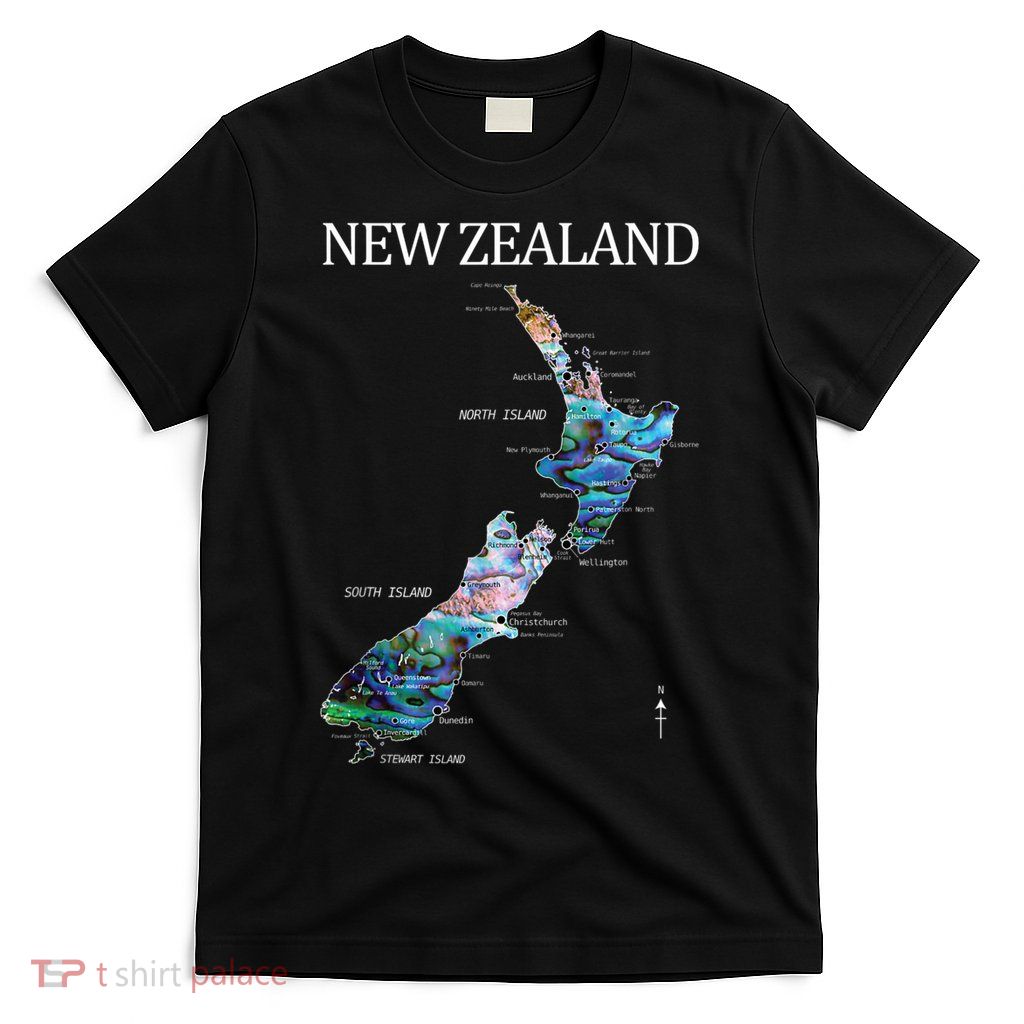 New Zealand Detailed Map T-Shirt