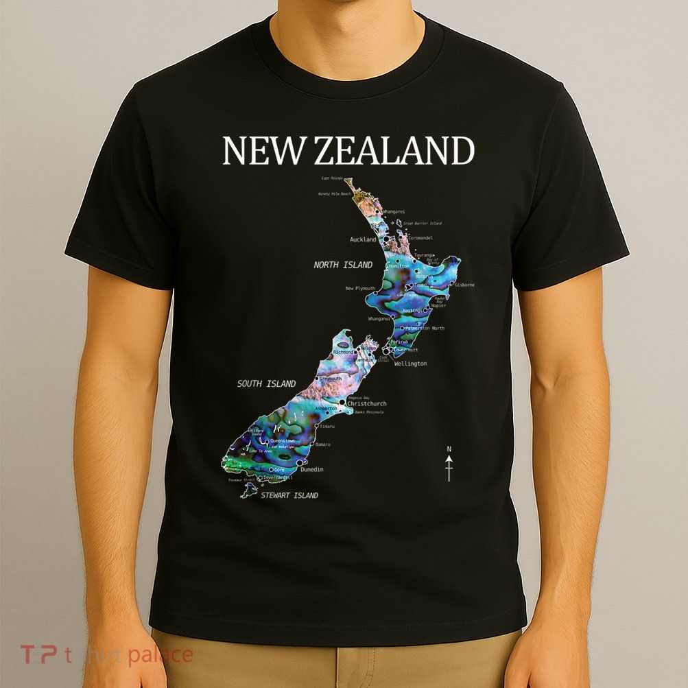 New Zealand Detailed Map T-Shirt