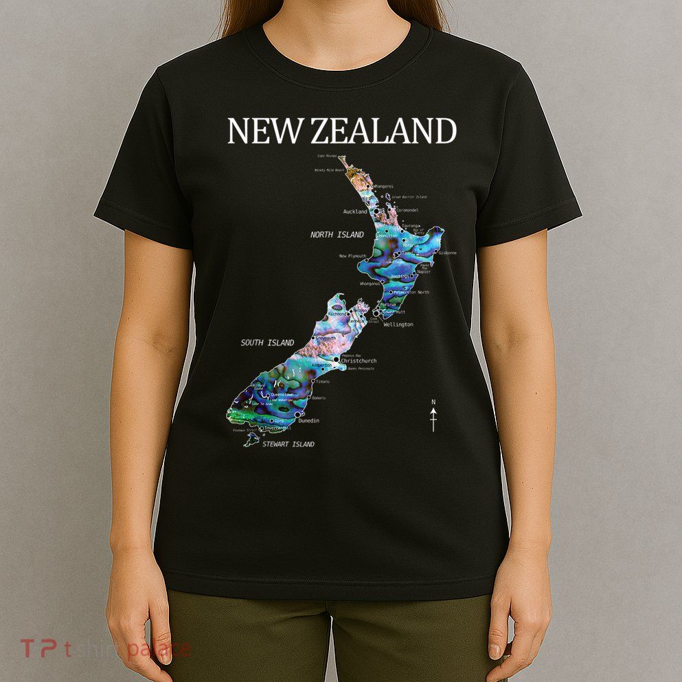 New Zealand Detailed Map T-Shirt