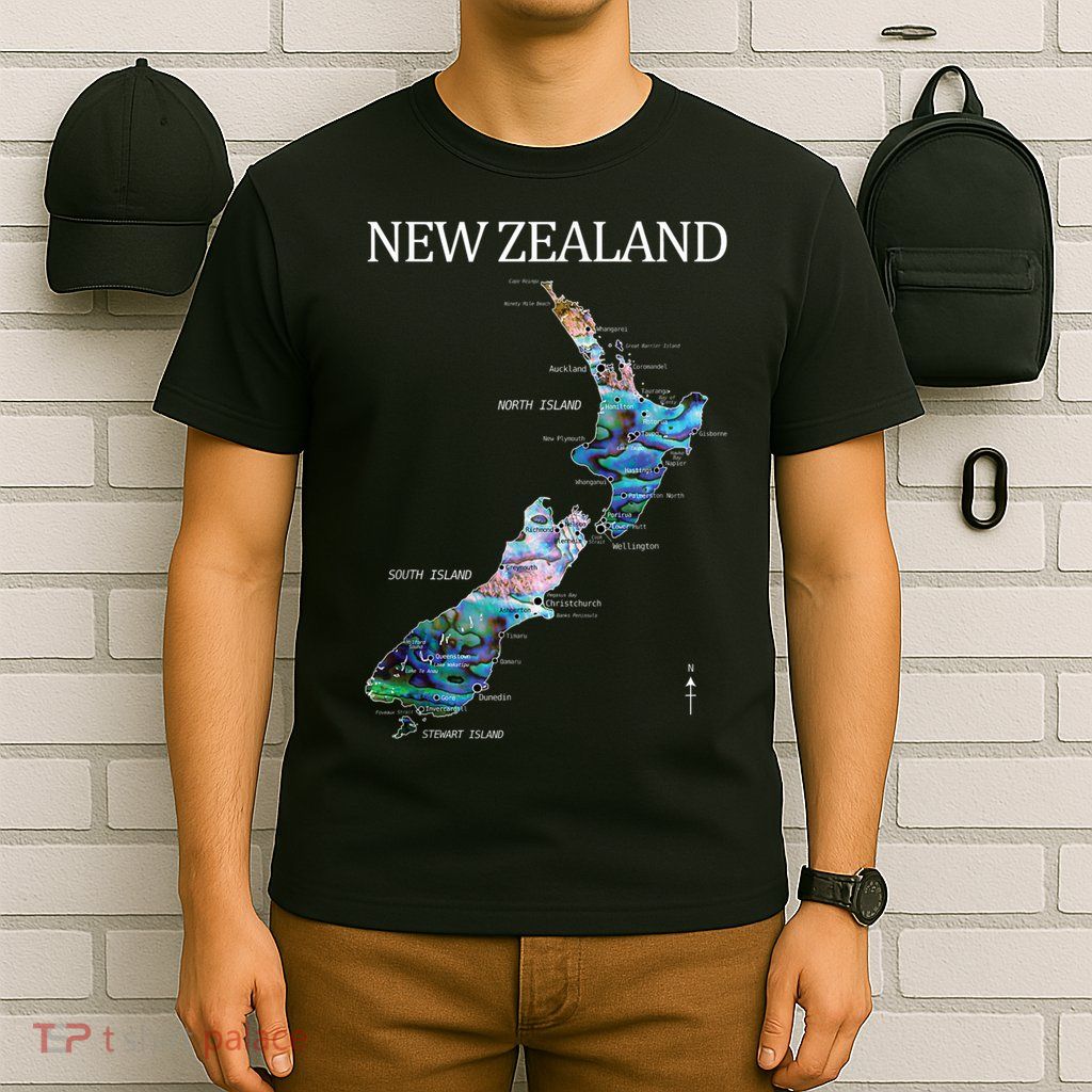 New Zealand Detailed Map T-Shirt