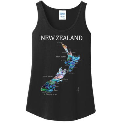 New Zealand Detailed Map Ladies Essential Tank